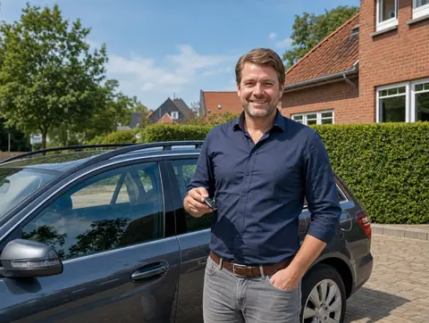 Verkäufer aus Gießen mit dem verkauften Fahrzeug
