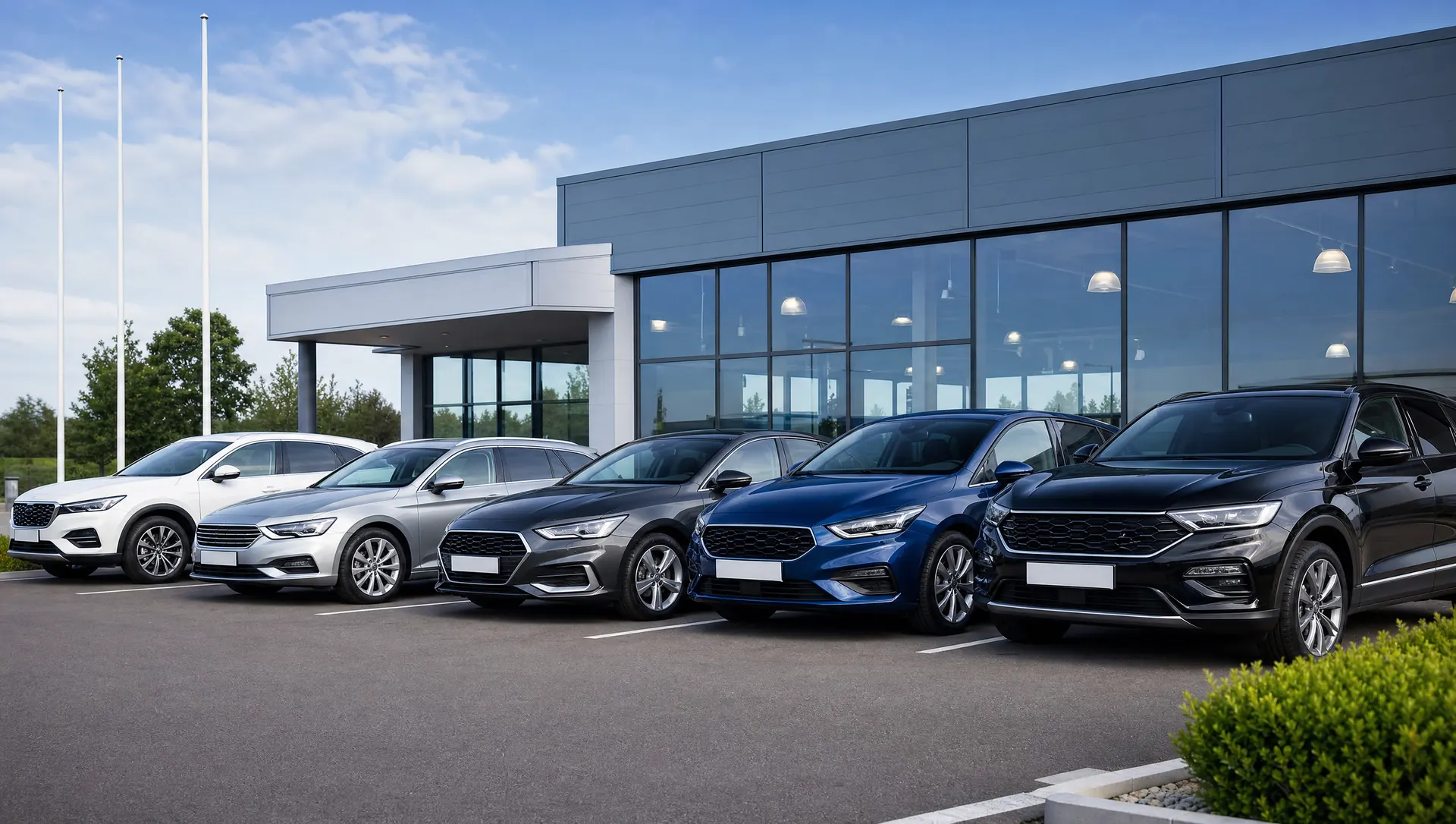 Angekaufte Fahrzeuge vor dem Autohaus – Autoankauf Gießen